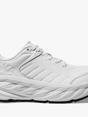 HOKA Women's Bondi SR cushioned leather slip-resistant shoe 8